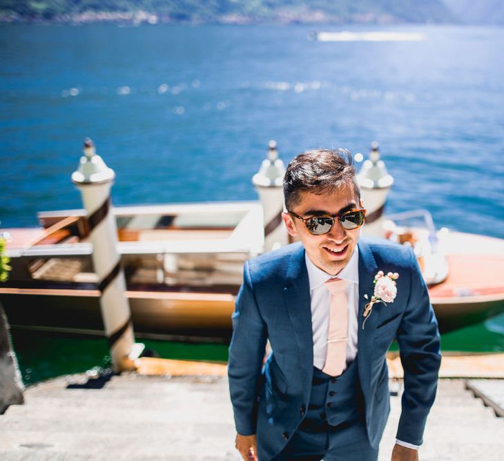 Groom in Thom Sweeney Suit