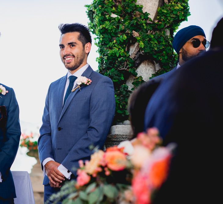 Groom in Thom Sweeney Suit