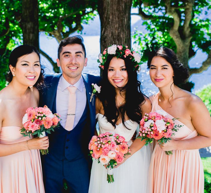 Peach & Navy Wedding Party