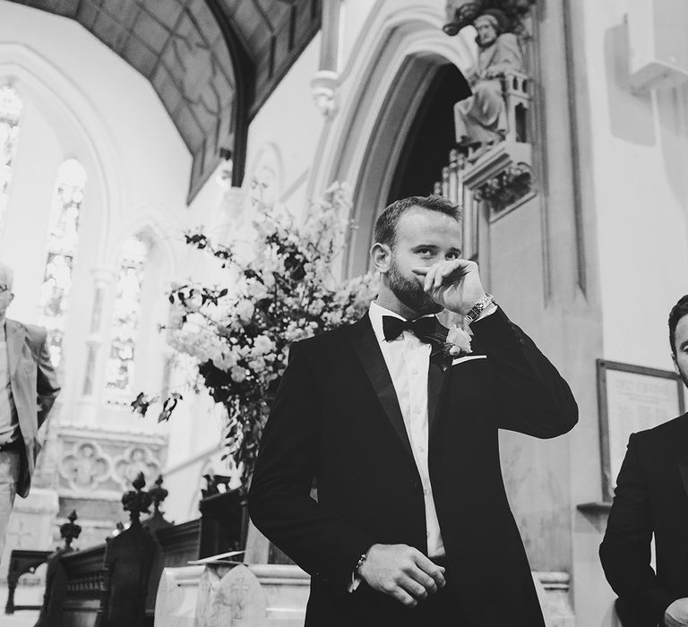 Groom Waiting For Bride In Church