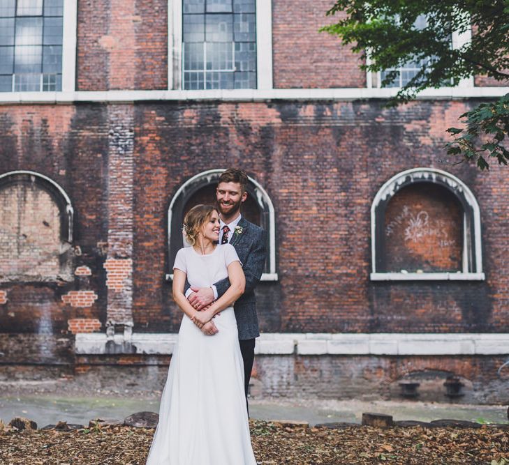 Bride In Cashmere Jumper Inspired By Olivia Palermo And Bridesmaids In Pink Shift Dresses For A Relaxed London Pub Wedding Images O&C Photography