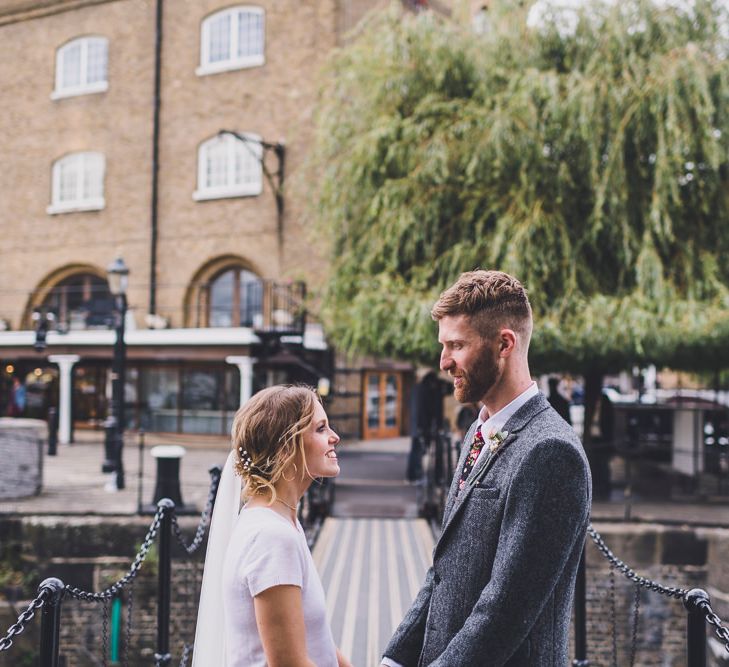 Bride In Cashmere Jumper Inspired By Olivia Palermo And Bridesmaids In Pink Shift Dresses For A Relaxed London Pub Wedding Images O&C Photography