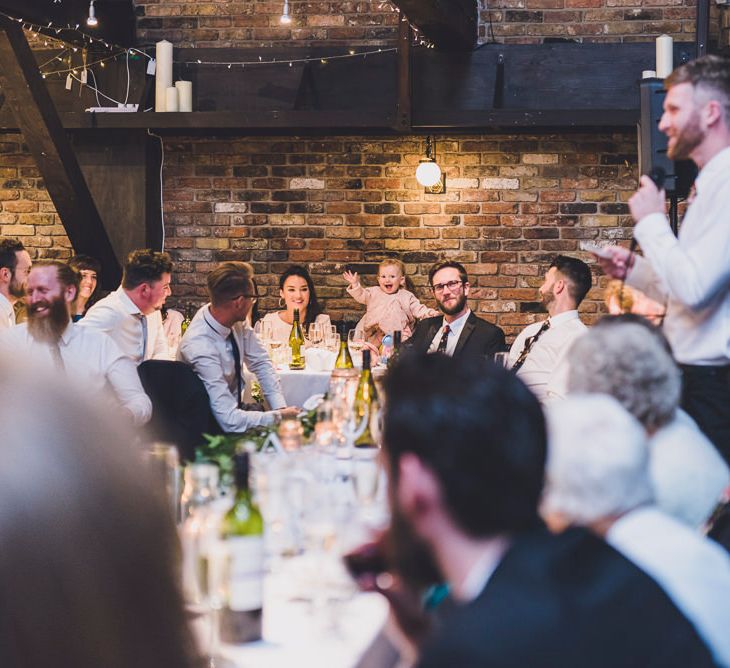 Bride In Cashmere Jumper Inspired By Olivia Palermo And Bridesmaids In Pink Shift Dresses For A Relaxed London Pub Wedding Images O&C Photography