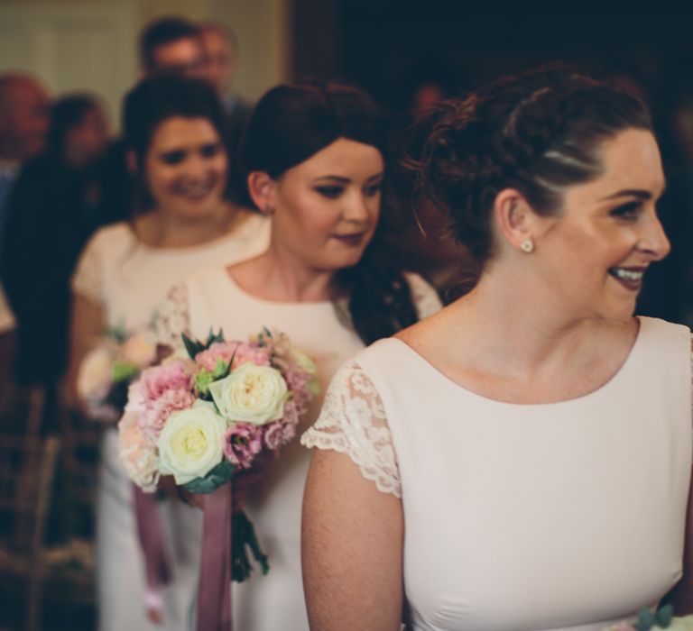 Vintage Inspired Wedding At Yeldersley Hall With Bride In Ronald Joyce And Styling By The Vintage House That Could Images By Roar Photography