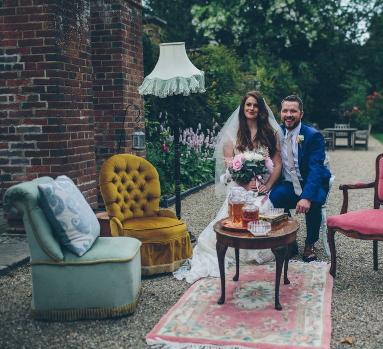 Vintage Inspired Wedding At Yeldersley Hall With Bride In Ronald Joyce And Styling By The Vintage House That Could Images By Roar Photography