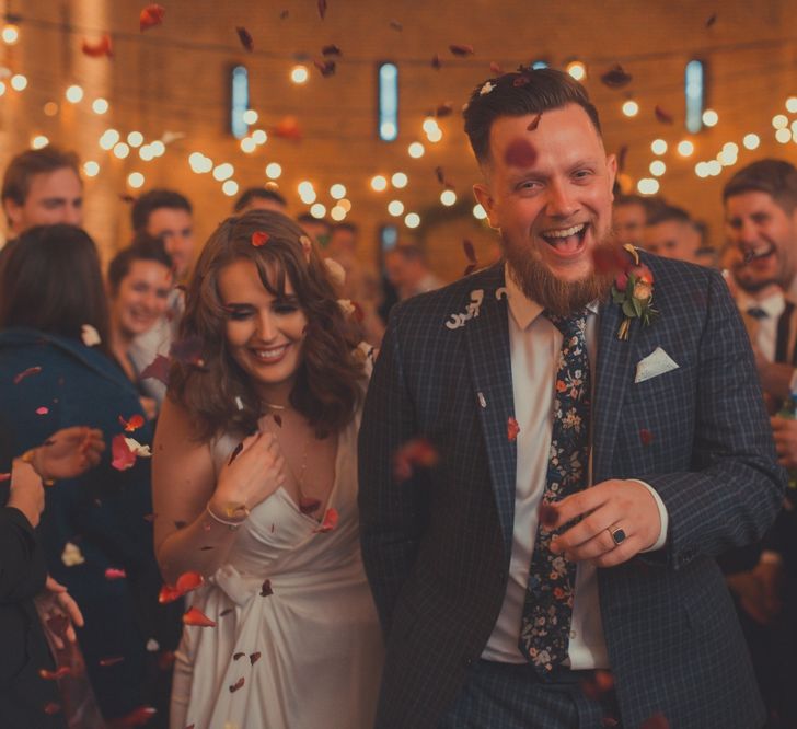 Stylish Bride in Alice Temperley Wedding Dress & Groom in Gucci Suit