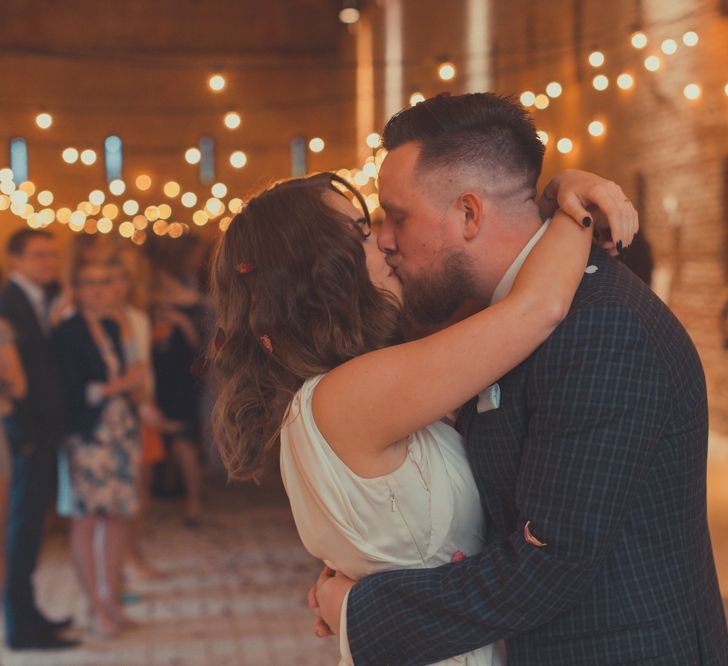 Stylish Bride in Alice Temperley Wedding Dress & Groom in Gucci Suit