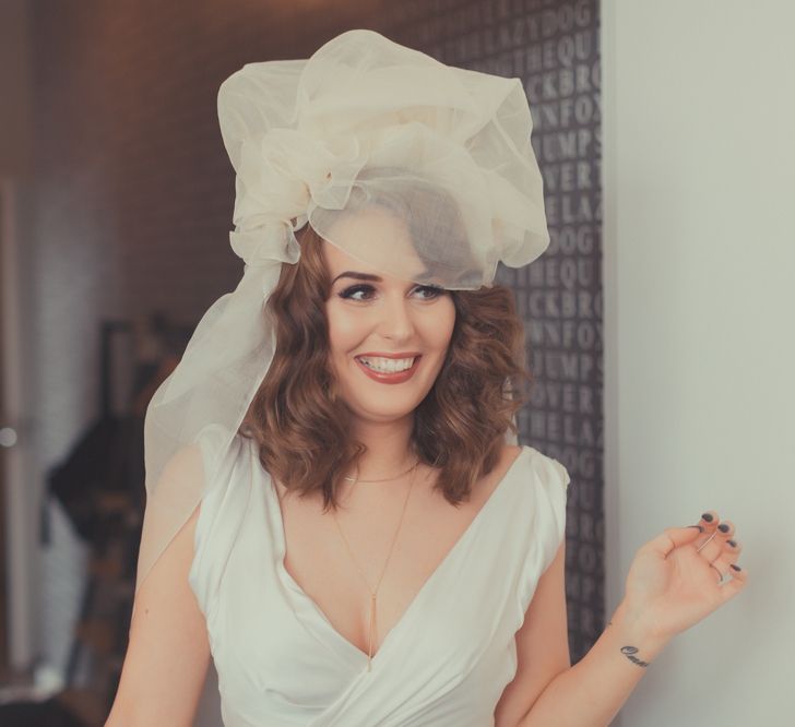 Stylish Bride in Alice Temperley Wedding Dress & Chloe Haywood London Veil