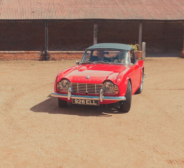 Vintage Red Wedding Car