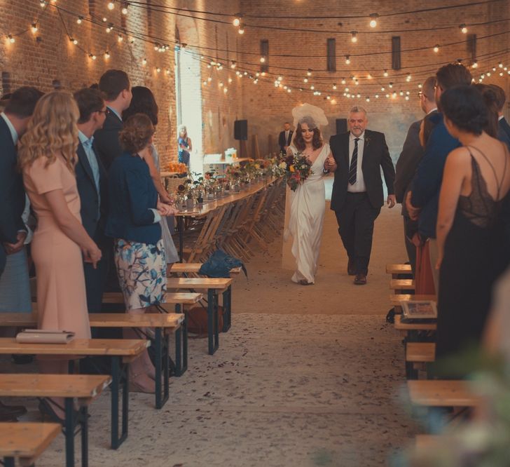 Bridal Entrance in Alice Temperley Wedding Dress