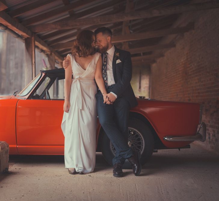 Stylish Bride in Alice Temperley Wedding Dress & Groom in Gucci Suit