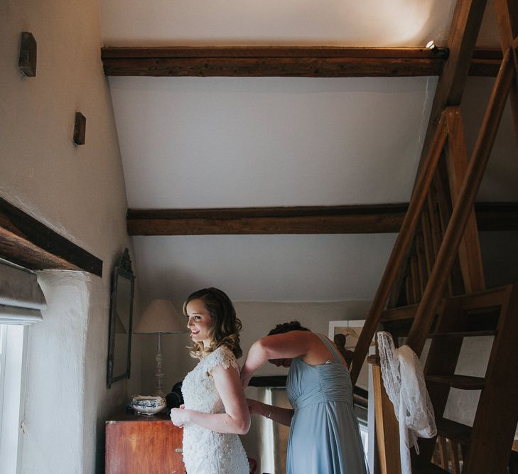 A Cotswold rustic wedding with mismatched bridesmaid dresses