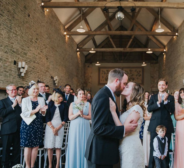 A Cotswold rustic wedding with mismatched bridesmaid dresses