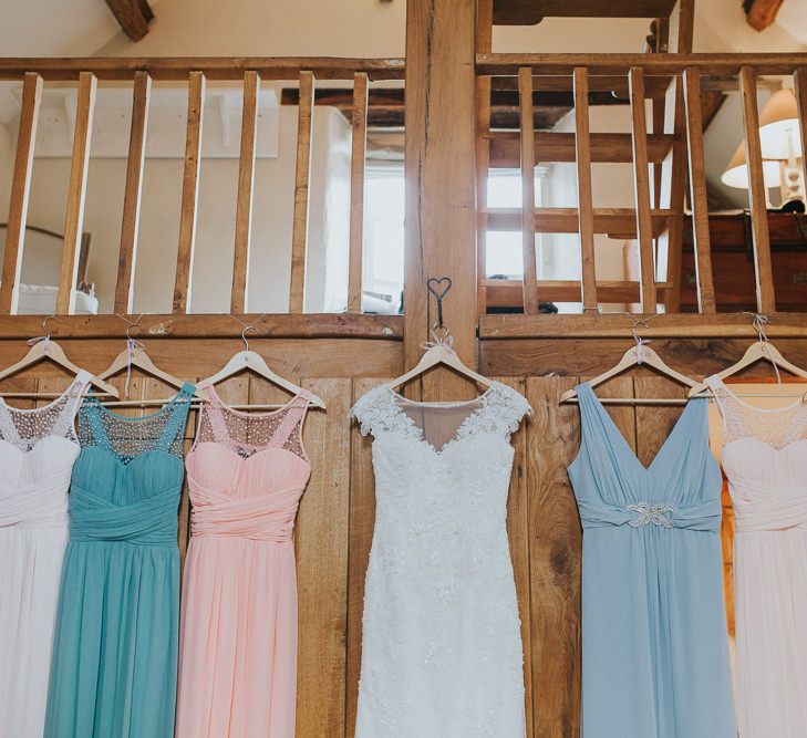 A Cotswold rustic wedding with mismatched bridesmaid dresses