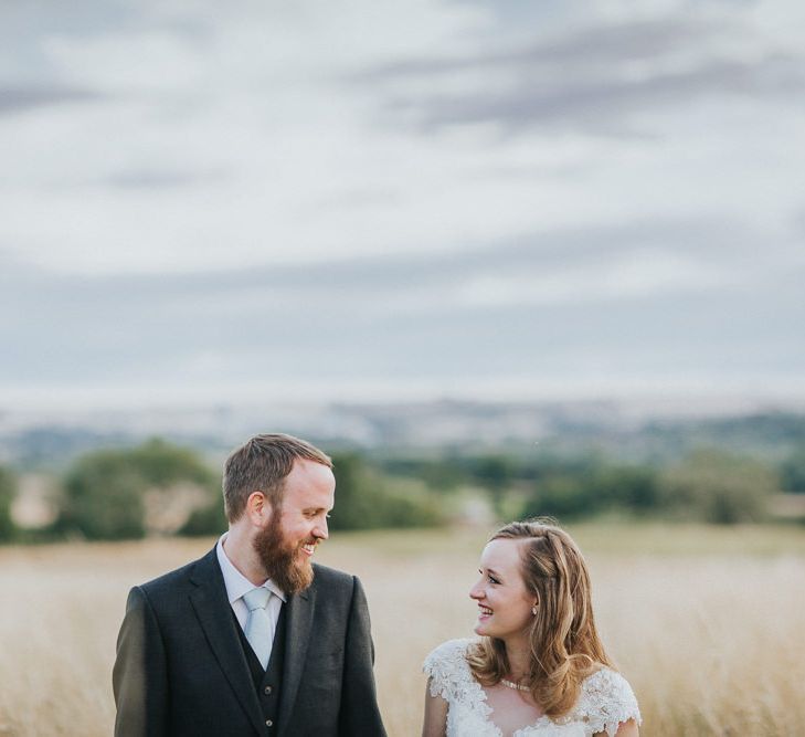 A Cotswold rustic wedding with mismatched bridesmaid dresses