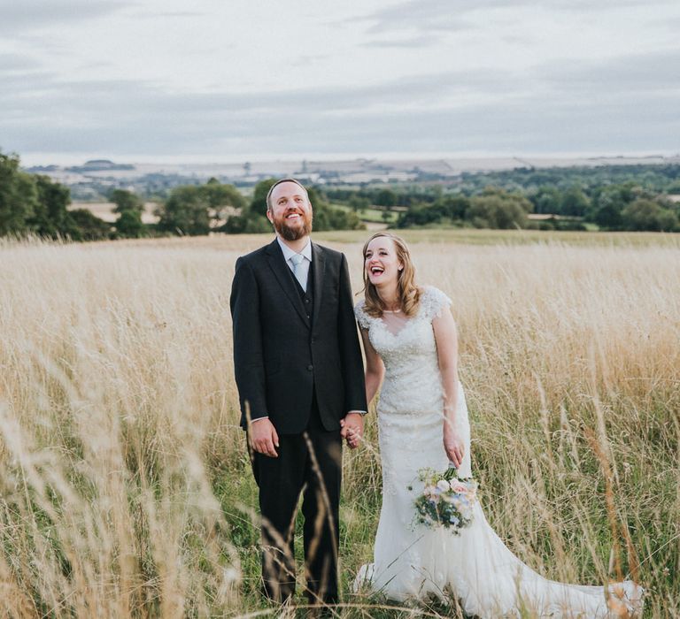 A Cotswold rustic wedding with mismatched bridesmaid dresses