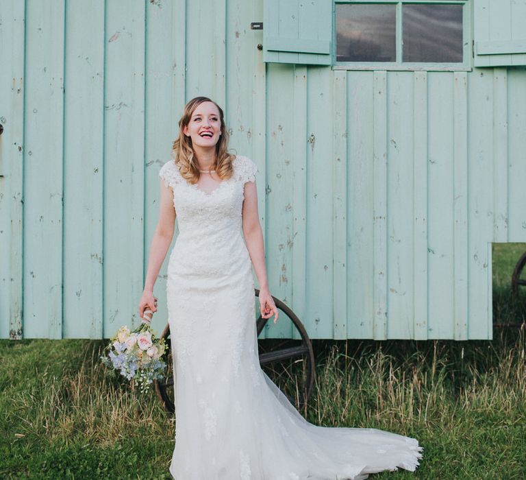 A Cotswold rustic wedding with mismatched bridesmaid dresses