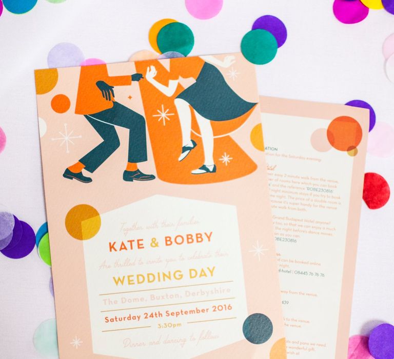 Brightly Coloured Wedding Stationery Suite by Telegramme Paper Co