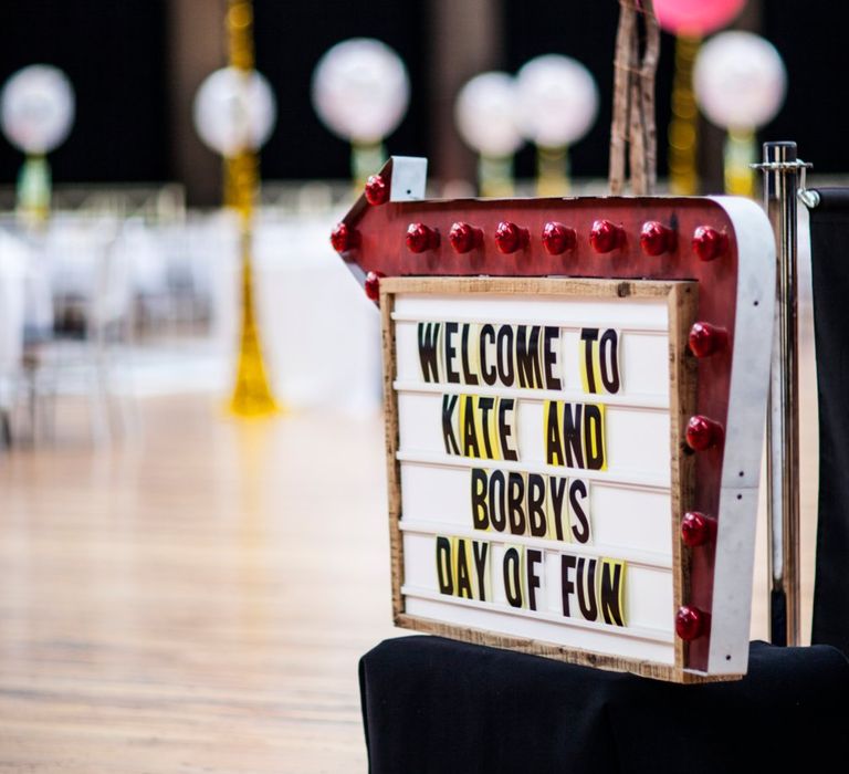 Cinema Lightbox Sign For Wedding Day