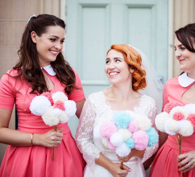 Bridesmaids In Pink Lindy Bop Dresses