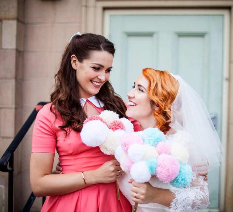 Bridesmaids In Pink Lindy Bop Dresses