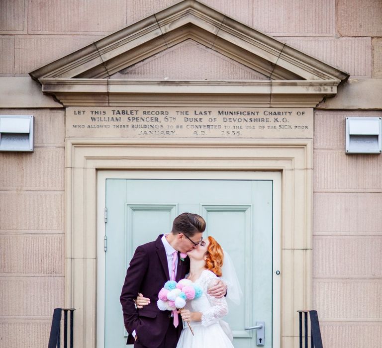 Bride in 50s Inspired Phase Eight Wedding Dress