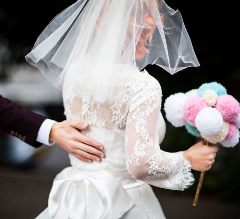 Bride in 50s Inspired Phase Eight Wedding Dress