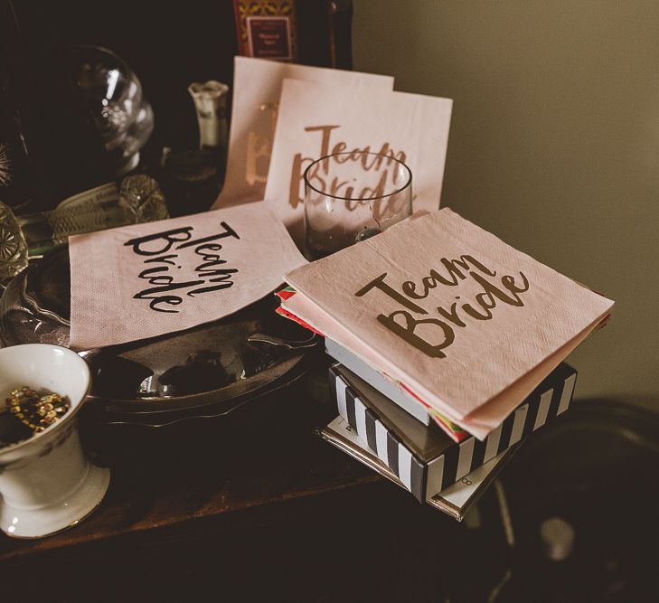 Team Bride Napkins | Outdoor Ceremony at Sulgrave Manor Northamptonshire | Nicola Casey Photography