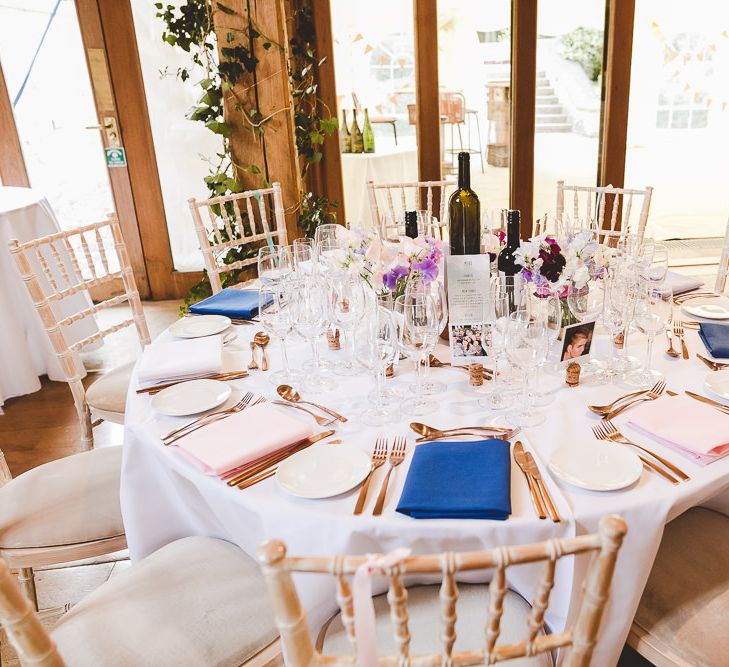 Reception Table Decor | Outdoor Ceremony at Sulgrave Manor Northamptonshire | Nicola Casey Photography