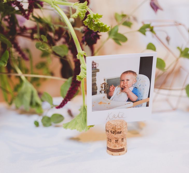 Polaroid Picture Name Place Setting | Outdoor Ceremony at Sulgrave Manor Northamptonshire | Nicola Casey Photography