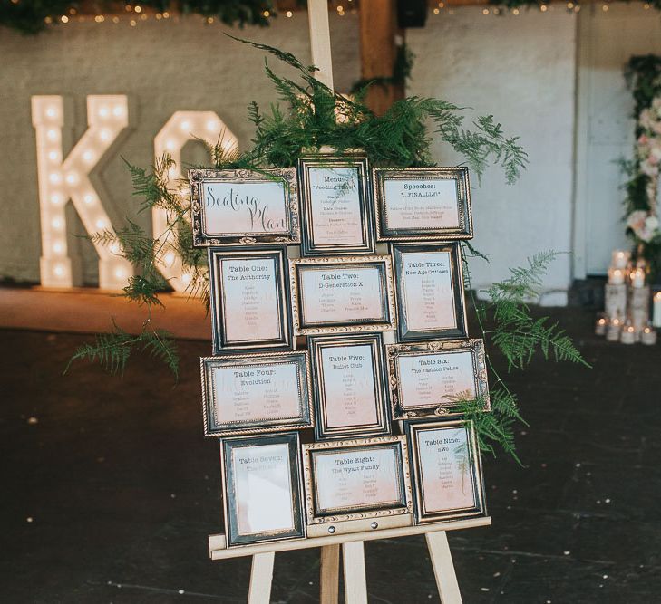 Multi Aperture Frame Table Plan | Pink & Gold Summer Wedding at East Riddlesden Hall Barn, Wiltshire | Laura Calderwoods Photography