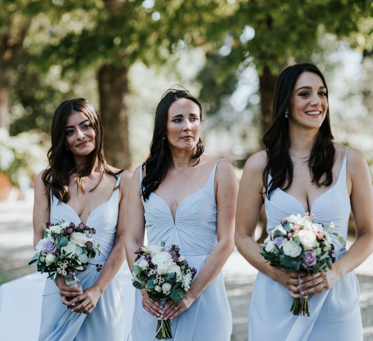 Bridesmaids In Baby Blue Dresses By Zimmerman