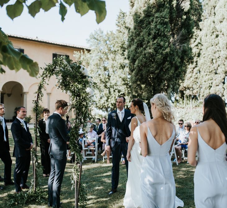 Fairy Light Canopy Wedding In Tuscany Italy Styled By Italian Eye And Photographed By Damien Milan Photography With Bride In Hayley Paige