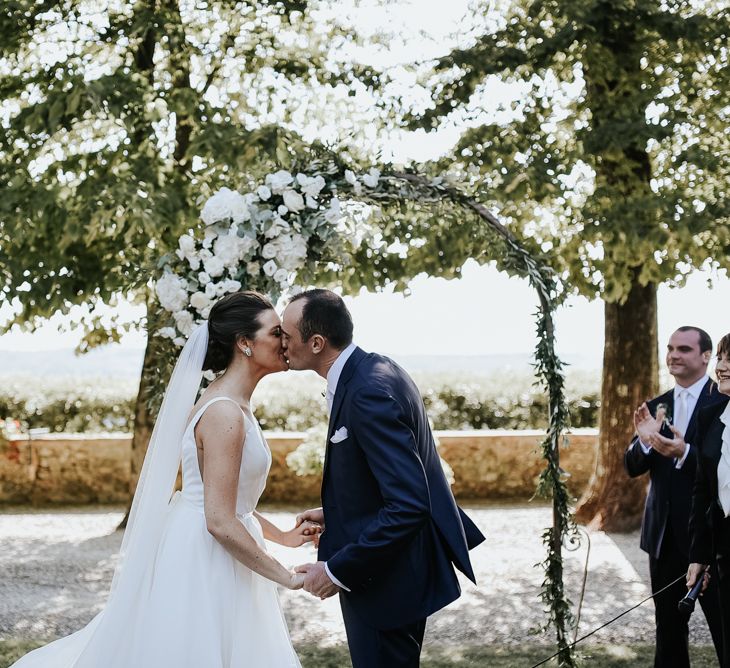 Fairy Light Canopy Wedding In Tuscany Italy Styled By Italian Eye And Photographed By Damien Milan Photography With Bride In Hayley Paige