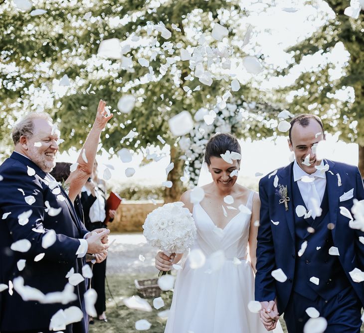 Confetti Shot With Bride In Hayley Paige