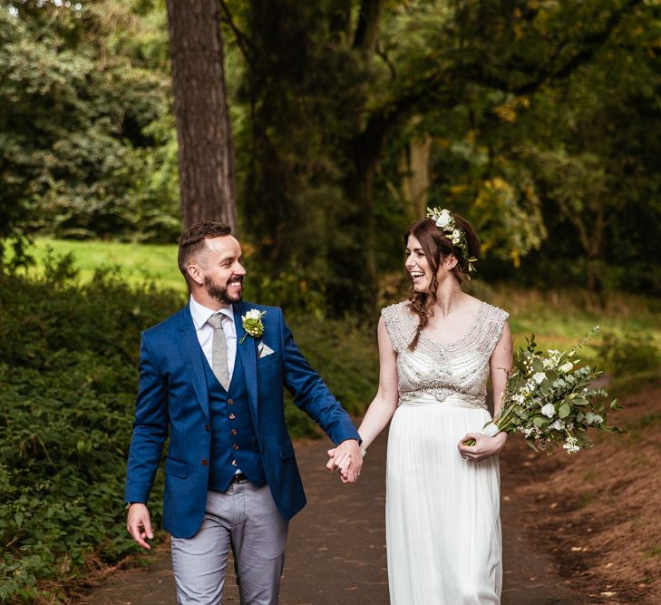 Bride in Anna Campbell Giselle Gown & Groom in Ted Baker Suit