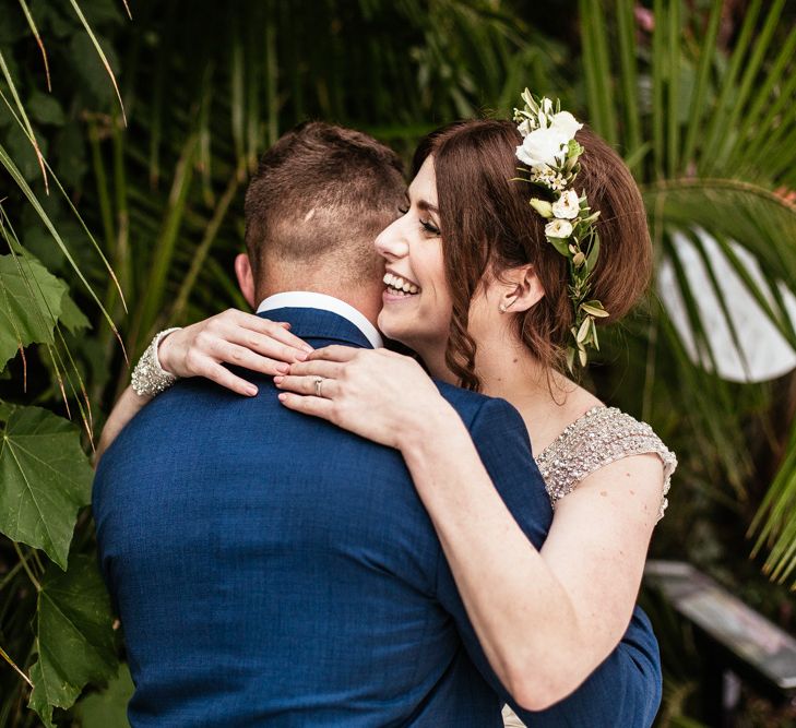 Bride in Anna Campbell Giselle Gown & Groom in Ted Baker Suit