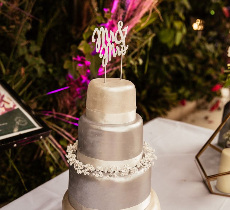 Silver Layer Wedding Cake