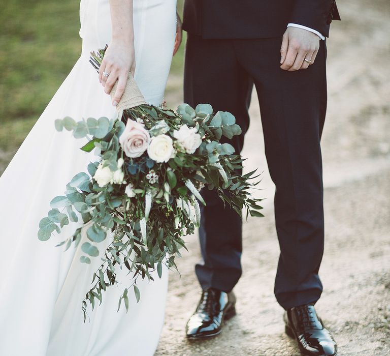 Oversized Wedding Bouquet With Roses & Foliage