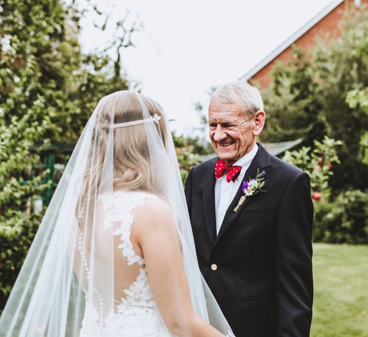 Bride In Watters Wedding Dress