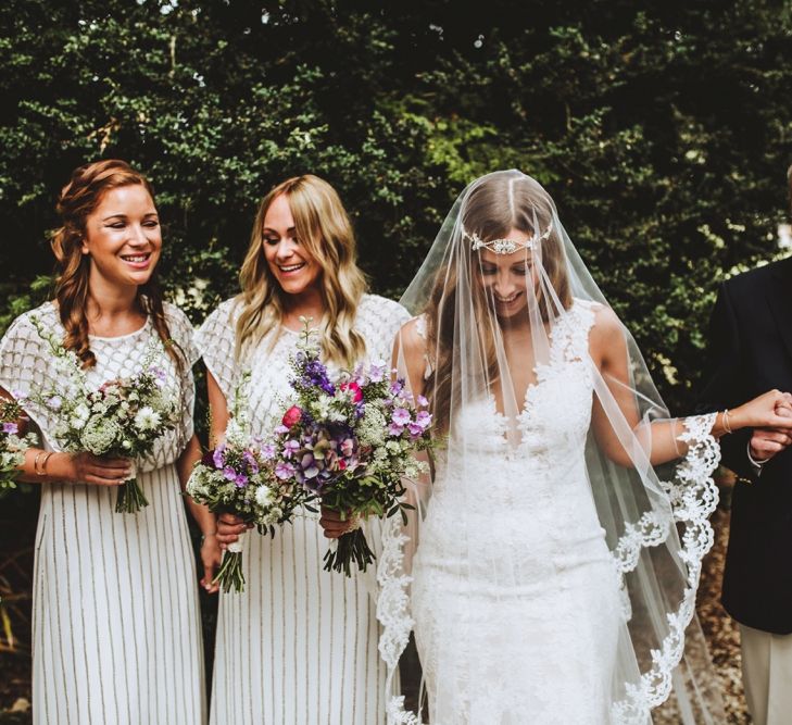 Bride In Watters Wedding Dress