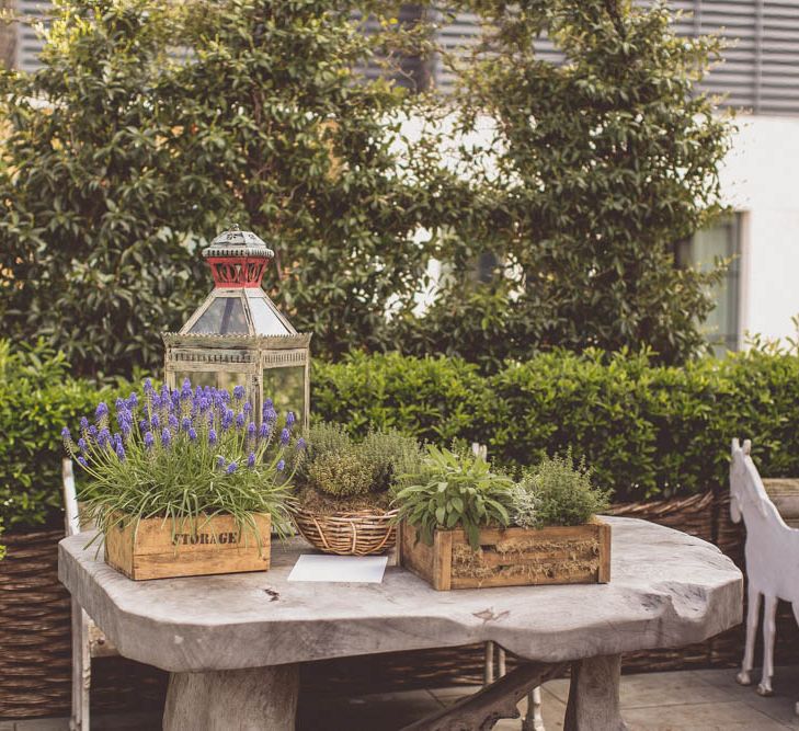 Plant Pot Wedding Decor | Ham Yard Hotel Wedding in London Soho | WE ARE // THE CLARKES