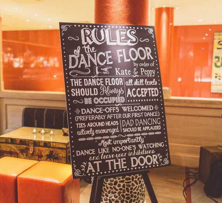 Dance Floor Rules Sign | Ham Yard Hotel Wedding in London Soho | WE ARE // THE CLARKES