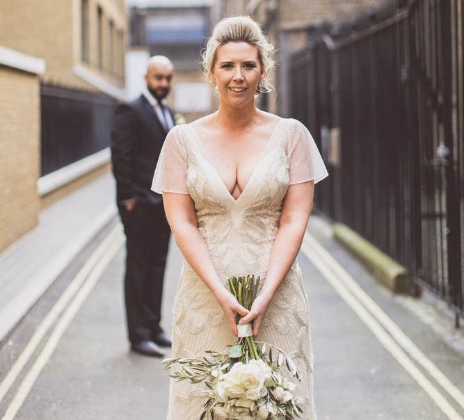 Bride in Maggie Sottero | Groom in Savile Row Suit | Ham Yard Hotel Wedding in London Soho | WE ARE // THE CLARKES