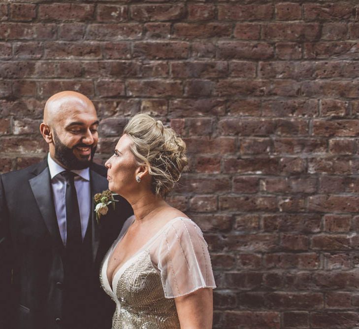 Bride in Maggie Sottero | Groom in Savile Row Suit | Ham Yard Hotel Wedding in London Soho | WE ARE // THE CLARKES