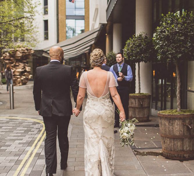 Bride in Maggie Sottero | Groom in Savile Row Suit | Ham Yard Hotel Wedding in London Soho | WE ARE // THE CLARKES