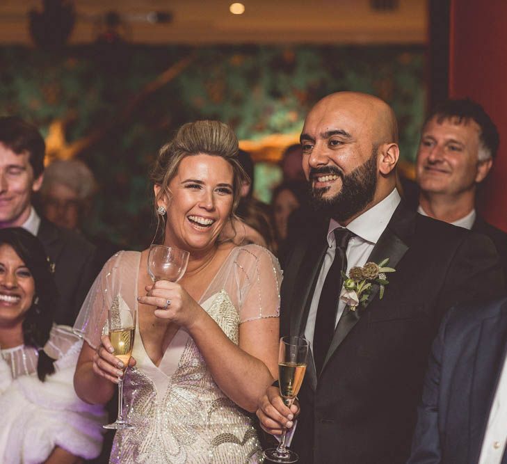 Bride in Maggie Sottero | Groom in Savile Row Suit | Ham Yard Hotel Wedding in London Soho | WE ARE // THE CLARKES