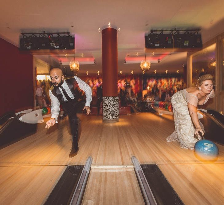 Bride & Groom Bowling at Ham Yard Hotel in London Soho | WE ARE // THE CLARKES