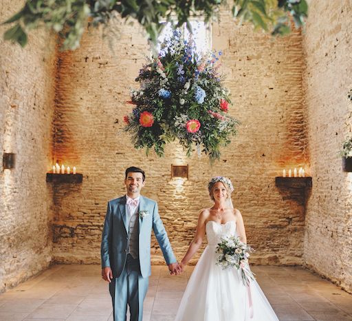 Hanging Floral Arrangement at Stone Barn