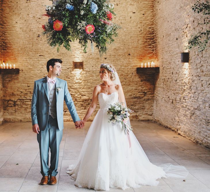 Hanging Floral Arrangement at Stone Barn